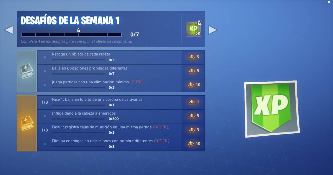 Desafios semana 1 temporada 7 Fortnite