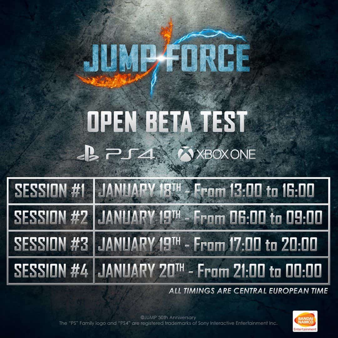 Jump Force Horarios Beta Abierta