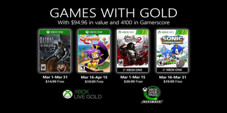 Batman, Drácula, Sonic and Shantae in the Gold Games on March 1st Batman, Drácula, Sonic and Shantae in the games with gold in March