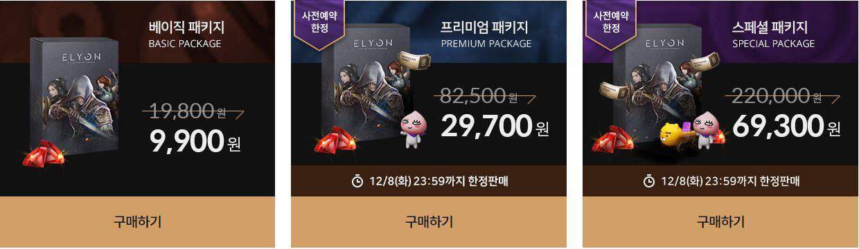 Elyon Packs Corea